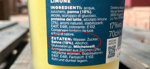 Hervorgehobene Allergene Zutaten