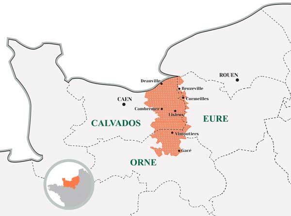 Landschaft und der Calvados Pays d'Auge
