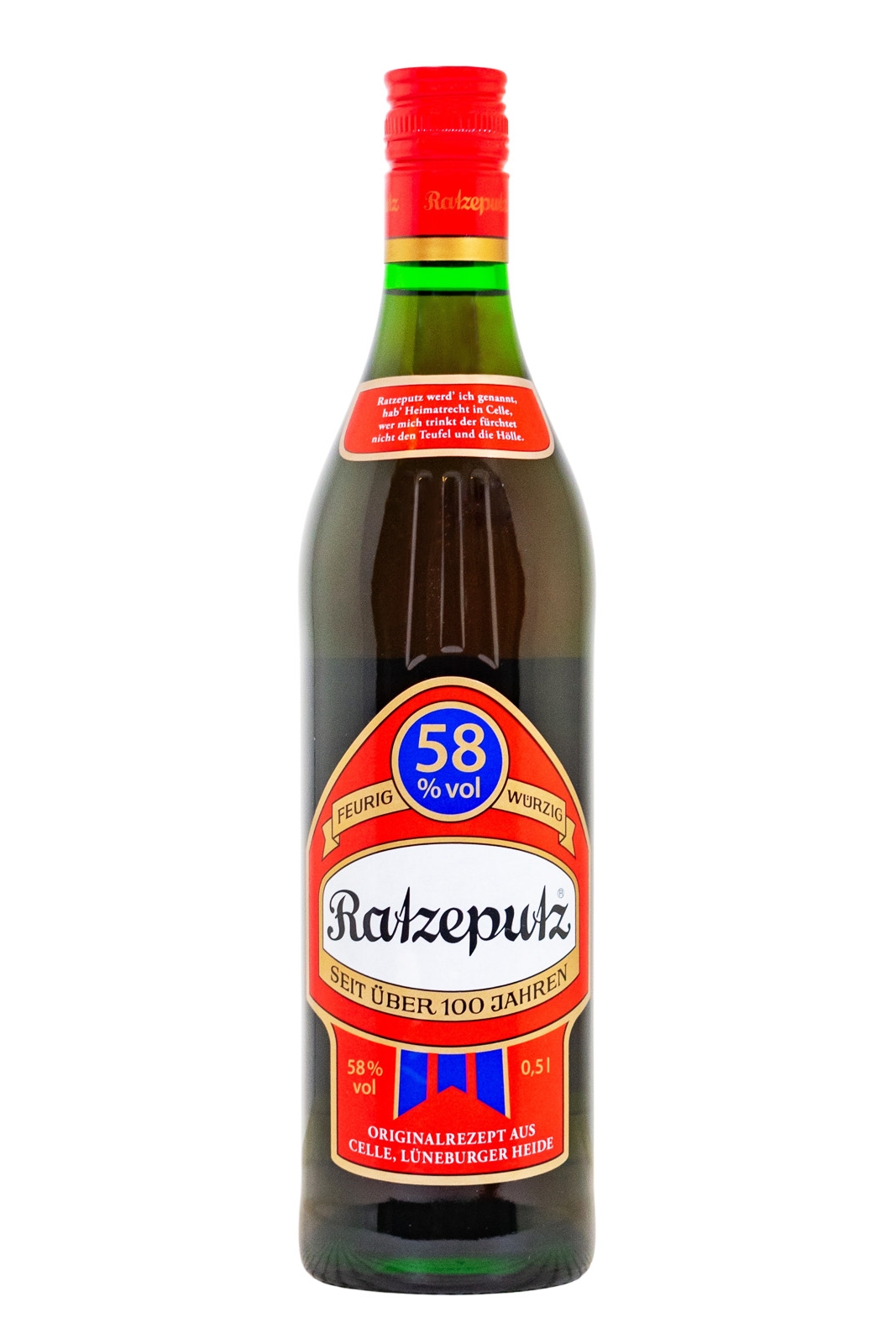 Ratzeputz Ingwer-Spirituose Halbliter - 0,5L 58% vol Ratzeputz Ingwer-Spirituose Halbliter - 0,5L 58% vol